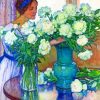 Woman Arranging Roses Art paint by number