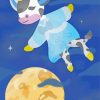 Adorable Cow Jumping Over The Moon paint by number