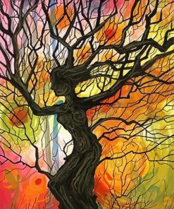 Aesthetic Female Tree paint by number