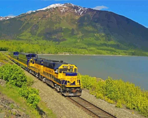 Alaska Railroad Train paint by number