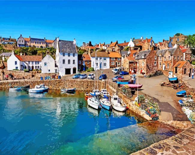 Anstruther Harbor Paint by number