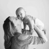 Black And White Mother With Baby Boy paint by number