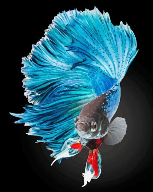 Blue Elegant Fish paint by number