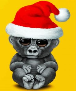 Christmas Baby Gorilla paint by number