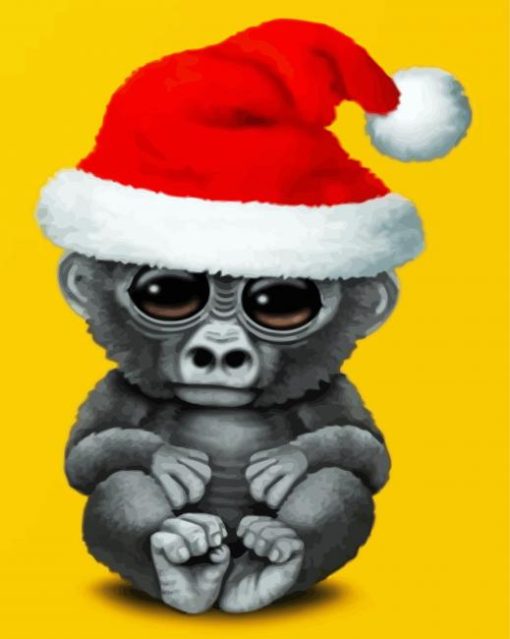 Christmas Baby Gorilla paint by number