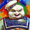 Colorful Marshmallow Man paint by number