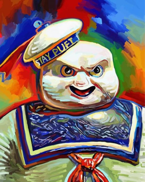 Colorful Marshmallow Man paint by number