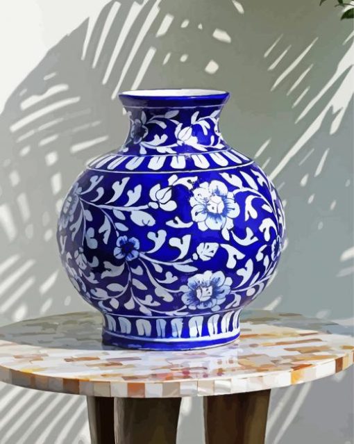 Cool Blue Pottery paint by number