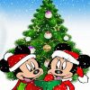 Cool Minnie And Mickey Mouse Christmas paint by number