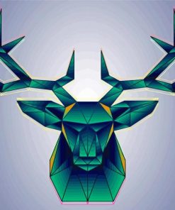 Deer Head Geometric Illustration paint by number