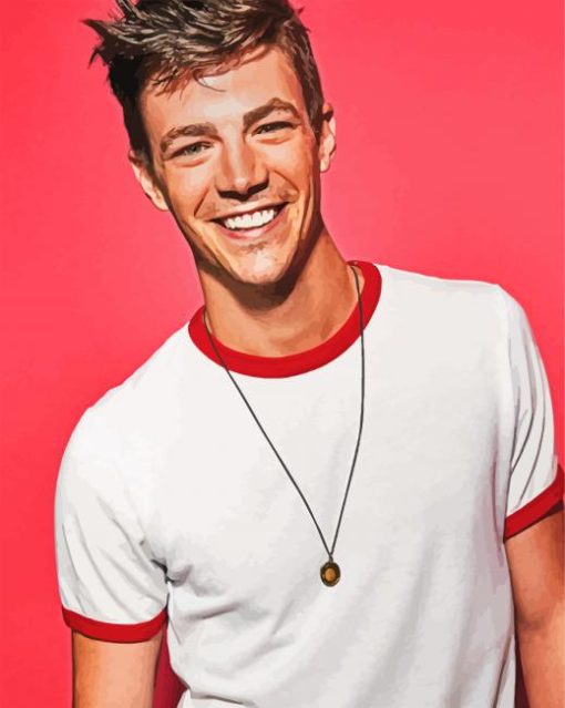 Grant Gustin Smiling paint by number