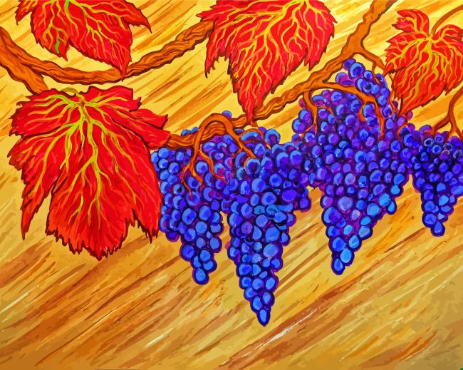 Grapevines Fruits Art paint by number