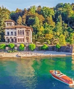 Italy Lake Como Luxury Villa paint by number
