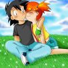 Pokemon Misty And Ash Art paint by number