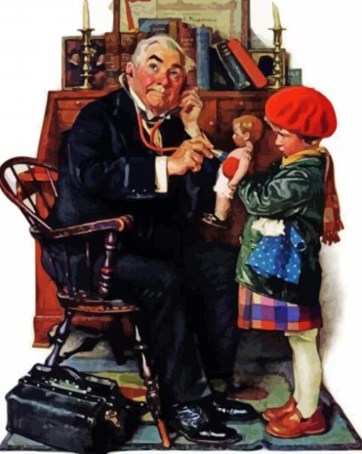 The Doll Norman Rockwell paint by number