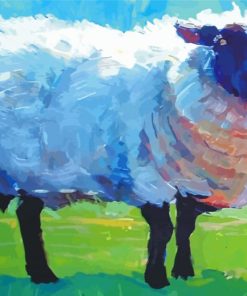 White Abstract Sheep paint by number