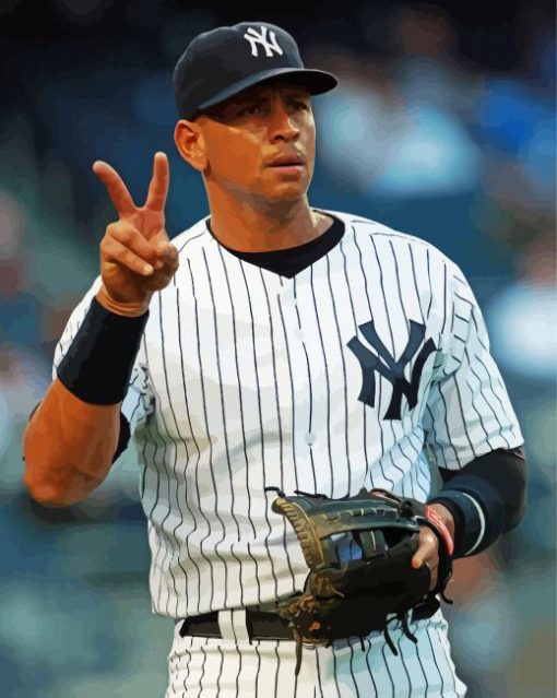 Alex Rodriguez Baseball Shortstop paint by number