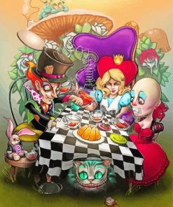 Alice In Wonderland Mad Hatter Tea Party paint by number