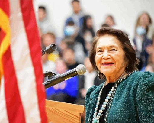 American Labor Leader Dolores Huerta paint by number