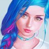 Anime Blue Haired Girl Art paint by number