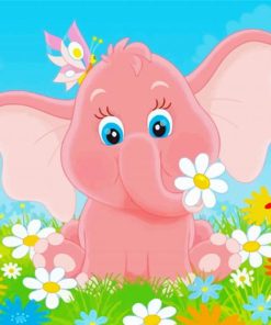 Baby Pink Elephant paint by number