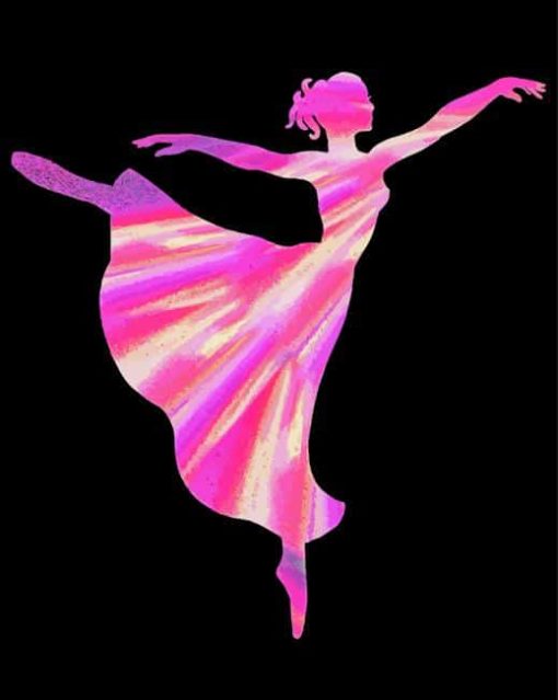 Ballerina Silhouette In Pink paint by number