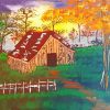 Barn In Meadow Art paint by number