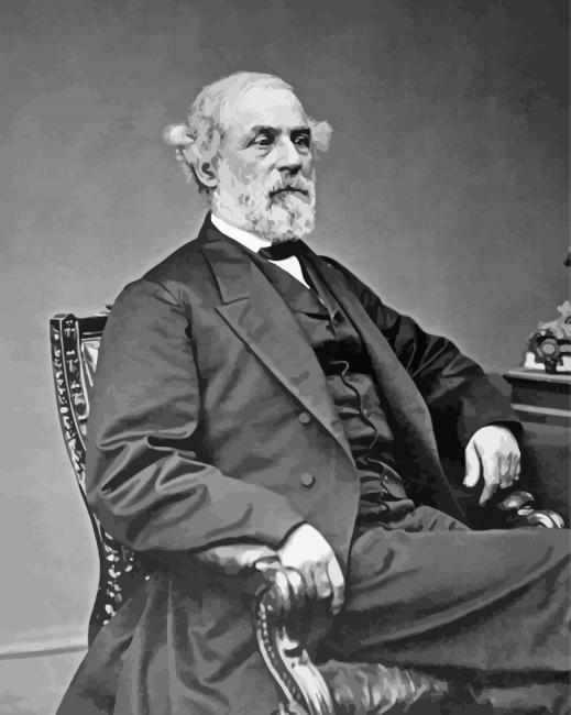 Black And White General Robert E Lee paint by number