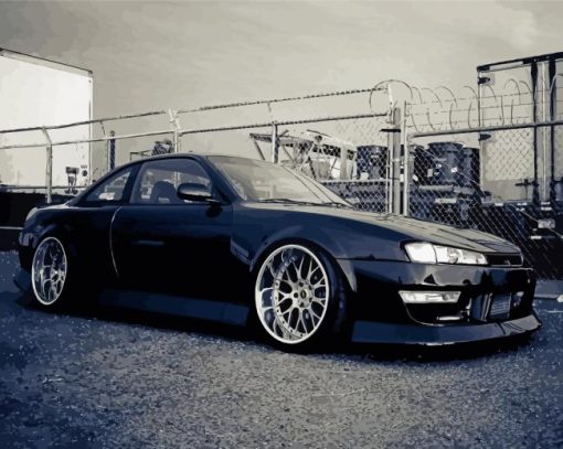 Black And White Nissan 200sx paint by number