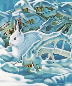 Bunny In Snow paint by number