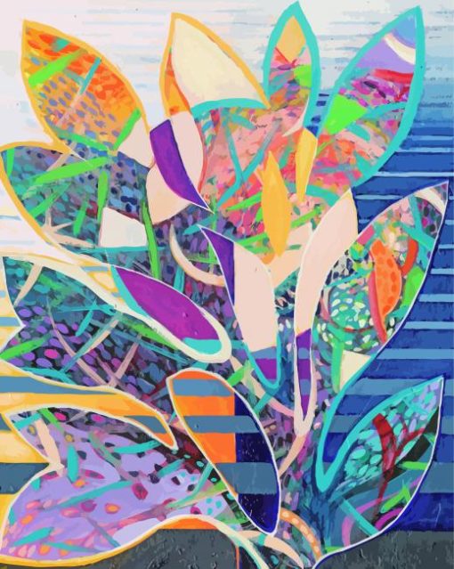 Colorful Abstract Plants paint by number
