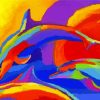 Colorful Abstract Dolphin paint by number