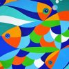 Colorful Abstract Fish paint by number
