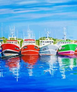 Colorful Trawlers paint by number