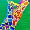 Colourful Giraffe And Baby paint by number
