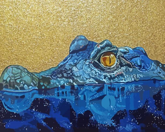 Crocodile In Water Art Paint by number