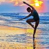 Dancer On Beach Sunset Paint by number