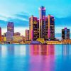 Detroit Skyline paint by number