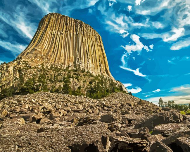 Devil Tower National Monument Wyoming paint by number