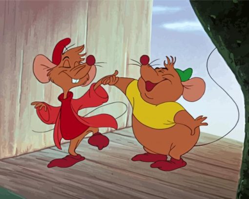 Disney Gus And Jaq Mice Dancing paint by number