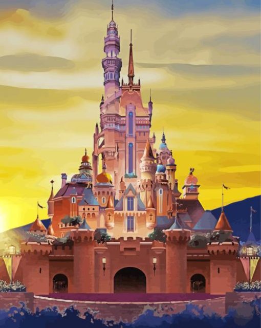 Disneyland Castle Hong Kong paint by number