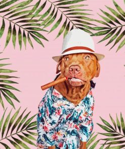 Dog With Cigar paint by number
