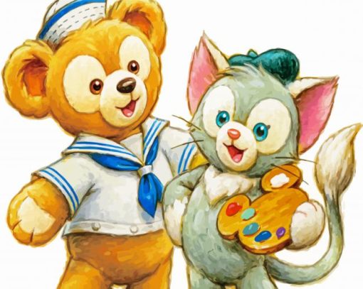 Duffy Bear And Friend paint by number