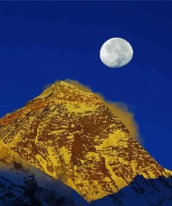 Everest Mountain Moonlight paint by number
