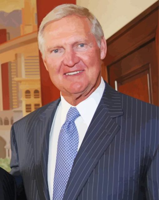 Former Basketballer Jerry West paint by number