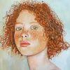 Ginger Curly Haired Girl paint by number