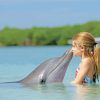 Girl Kissing Dolphin Paint by number