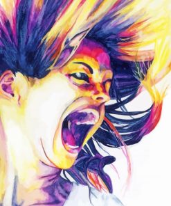 Girl Screaming Art Paint by number