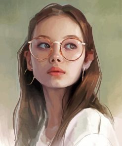 Girl With Glasses Illustration paint by number