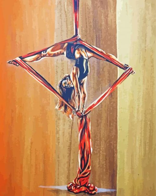 Gymnastic Aerial Silks paint by number
